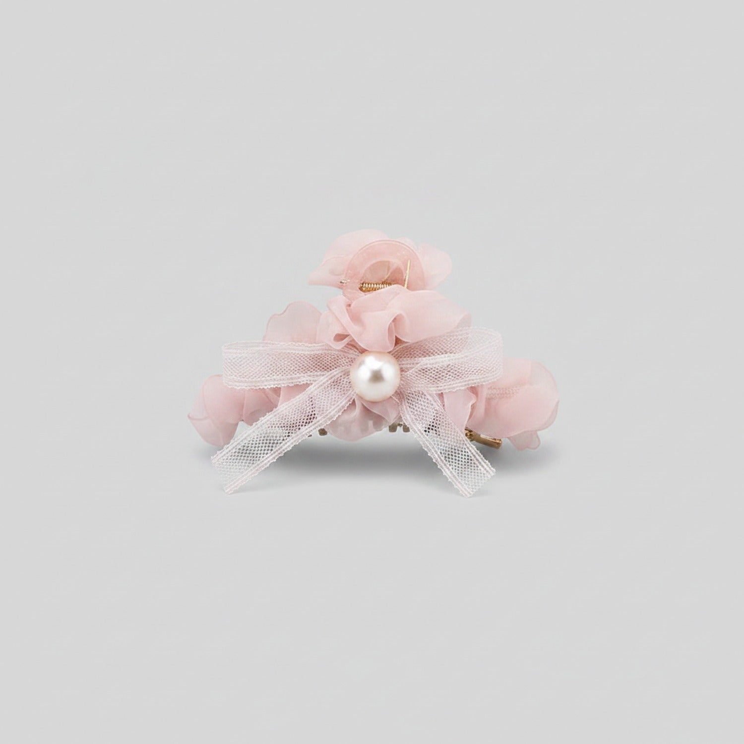 Pearl Beaded Bow Hair Claw Clip