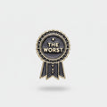 "The Worst" Ribbon Enamel Pin - Black & Gold Ribbon