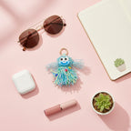 Colorful Fuzzy Monster Acrylic Keyring With Charms