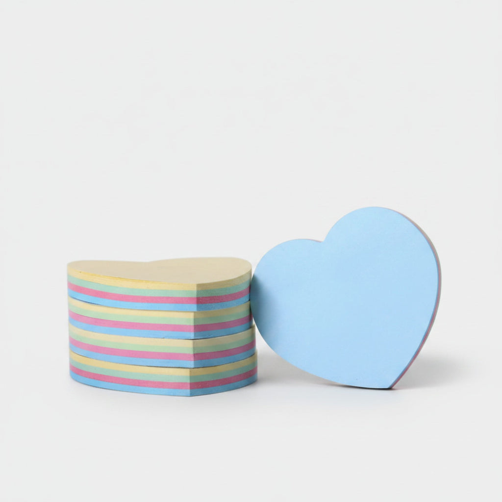 Heart-Shaped Sticky Notes Pad Multicolor