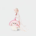 Pink Mushroom Plush Phone Charm With Ribbon Strap