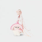 Mushroom Bunny Plush Keychain Charm - Pink