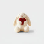 Cream Bunny Plush With Red Heart