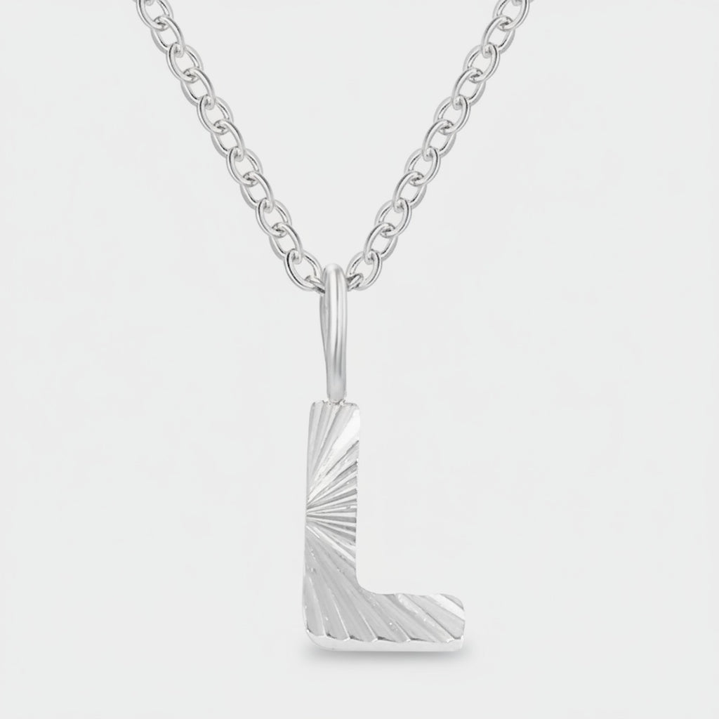 Silver Letter L Initial Pendant Necklace