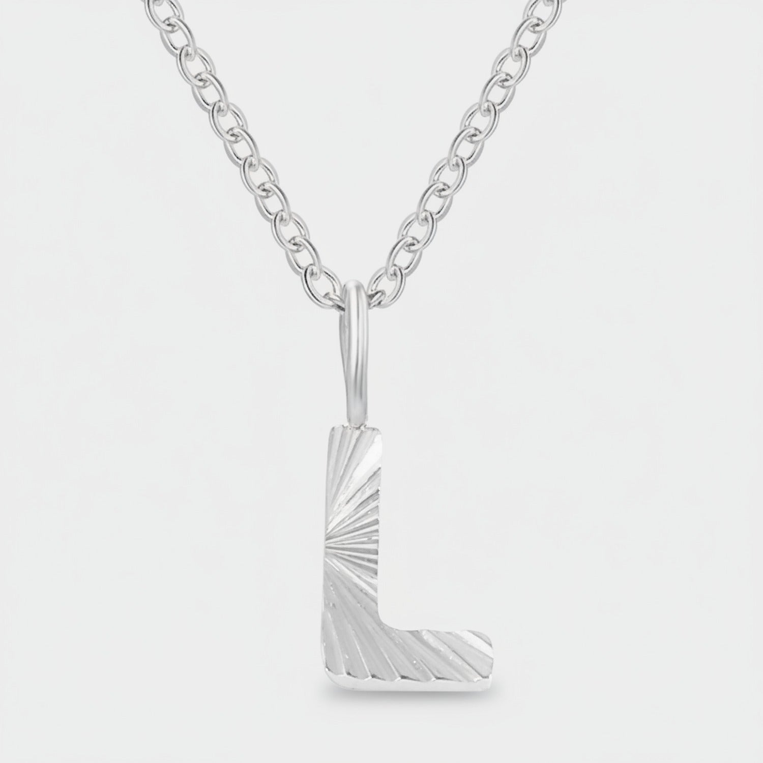 Silver Letter L Initial Pendant Necklace