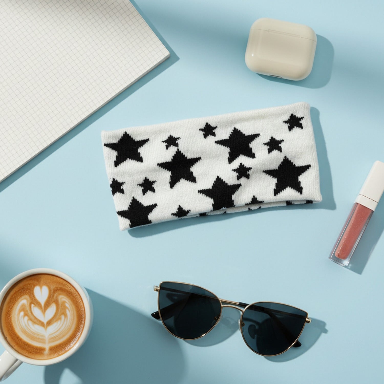 Black Star Knit Headband Wrap