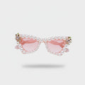 Pearl Beaded Heart-Shaped Sunglasses Pink
