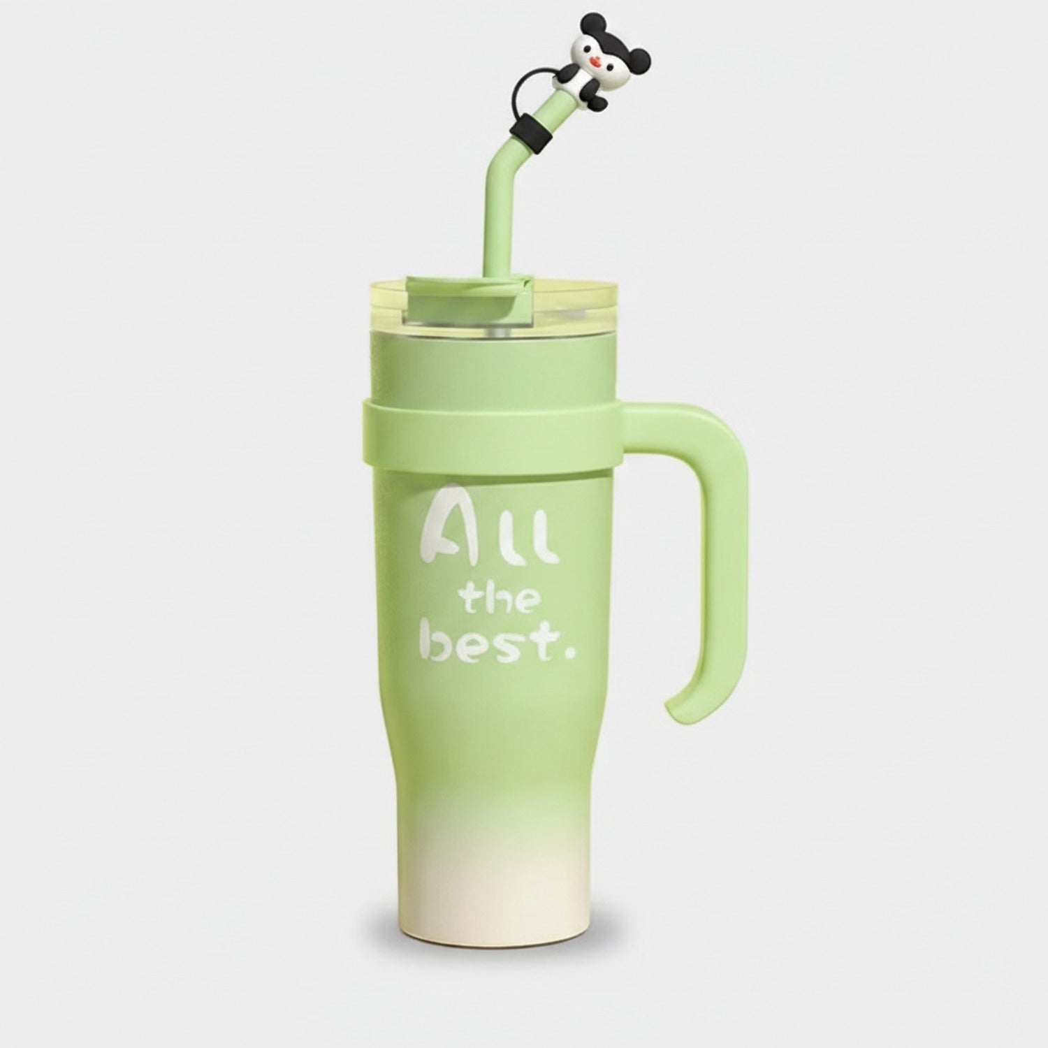 Lime Green Tumbler With Cute Mouse Charm
