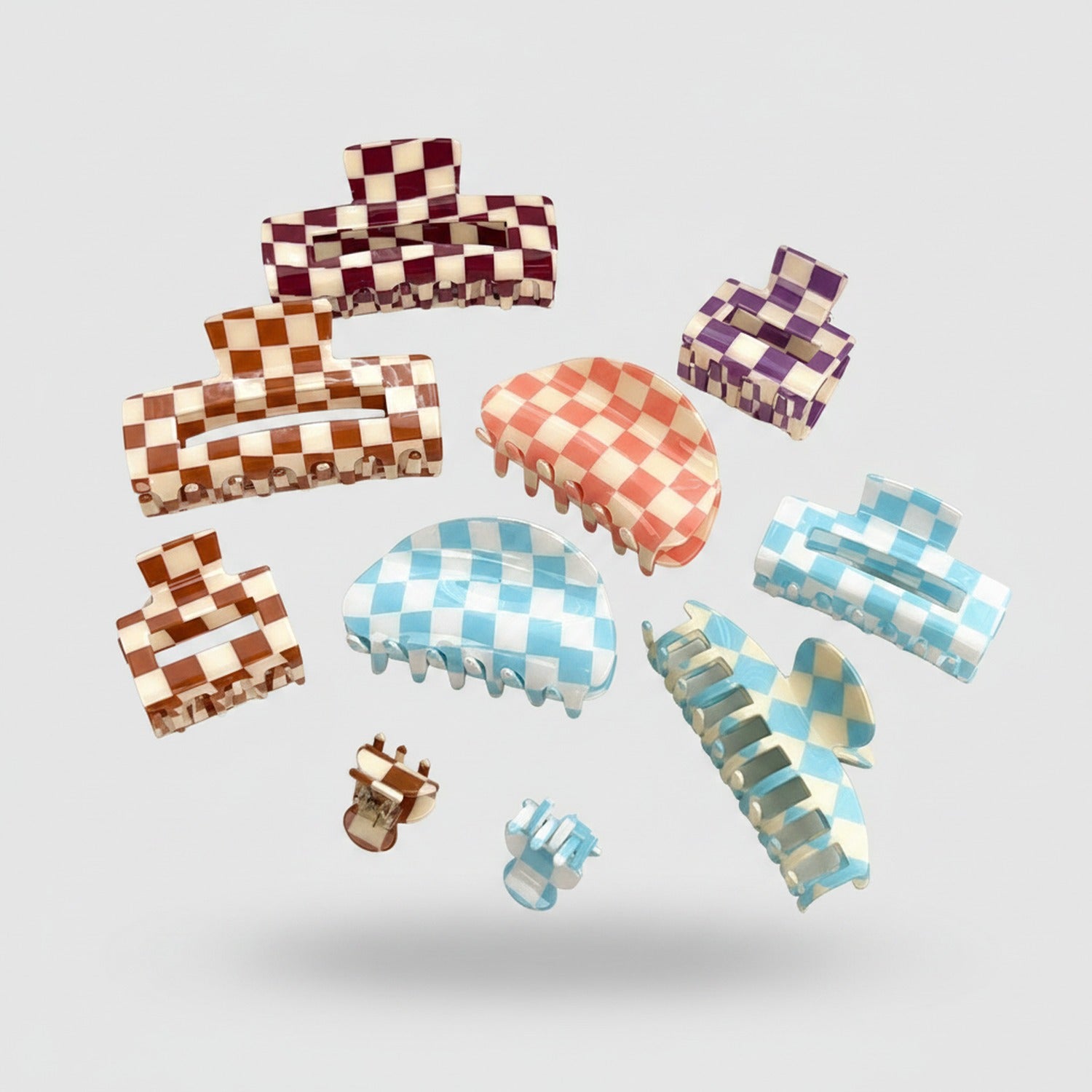 Black And White Checkered Hair Claw Clip