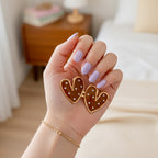 Chocolate Heart Polka Dot Stud Earrings