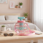 Pink Bubble Pump Tumbler With Turquoise Strap
