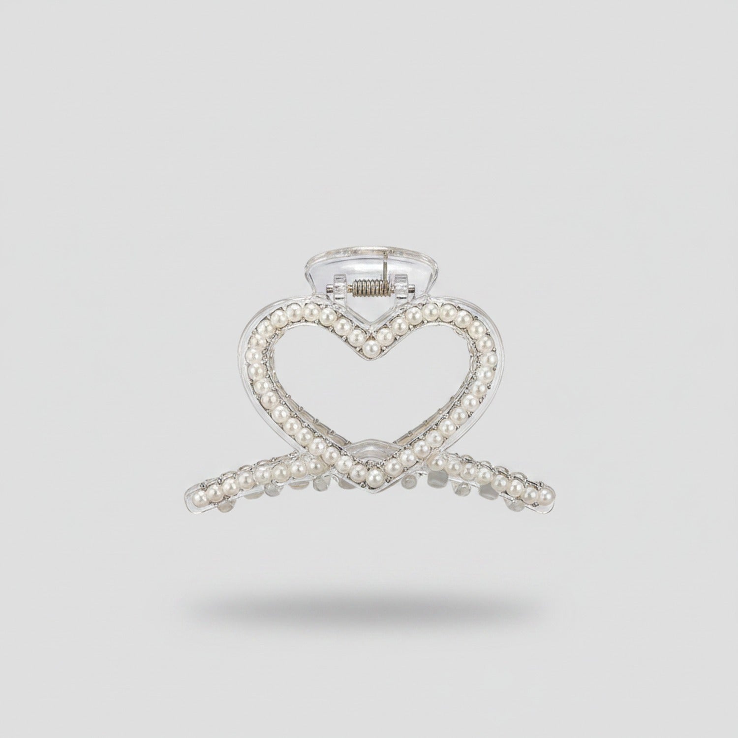 Pearl Heart Hair Claw Clip