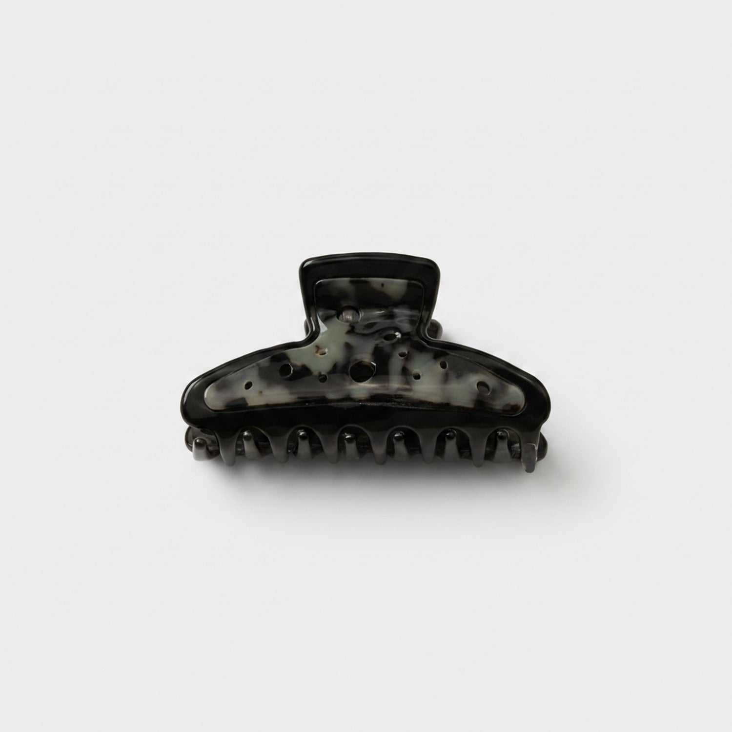 Cream Polka Dot Black Claw Hair Clip