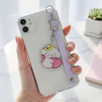 Cute Puppy Heart Acrylic Keychain With Hat