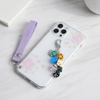 Black Acrylic Keyring With Lucky Charms