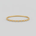 Gold Heart And Crystal Circle Bangle Bracelet