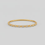 Gold Heart And Crystal Circle Bangle Bracelet