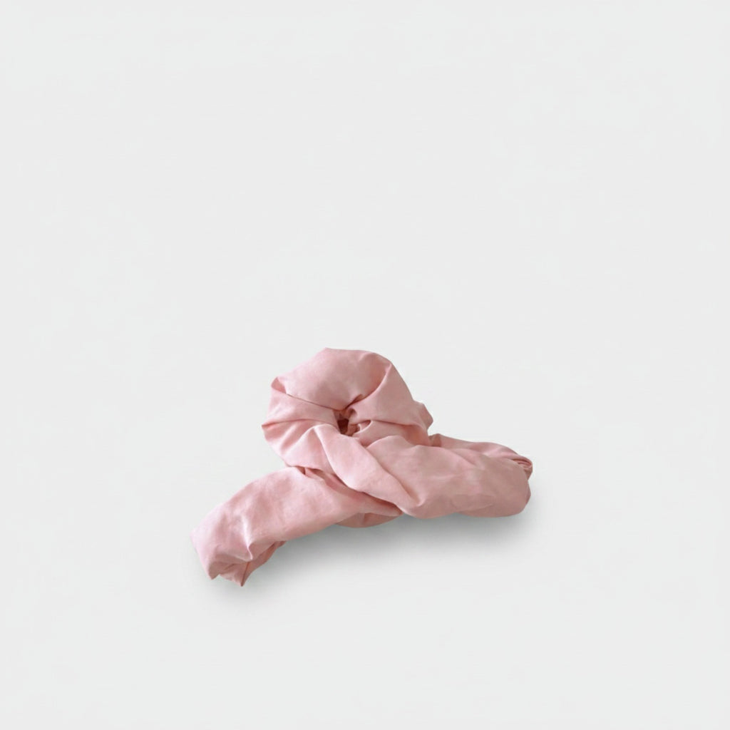 Pink Satin Hair Claw With Bow