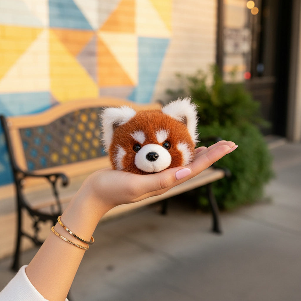 Red Panda Plush Toy With White Ears