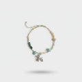 Beaded Pearl Charm Pendant Necklace - Aqua Pearl Charm #2
