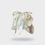 Lace Ribbon Hair Claw Clip Beige
