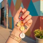 Colorful Button Acrylic Keychain With Best Friends Charm