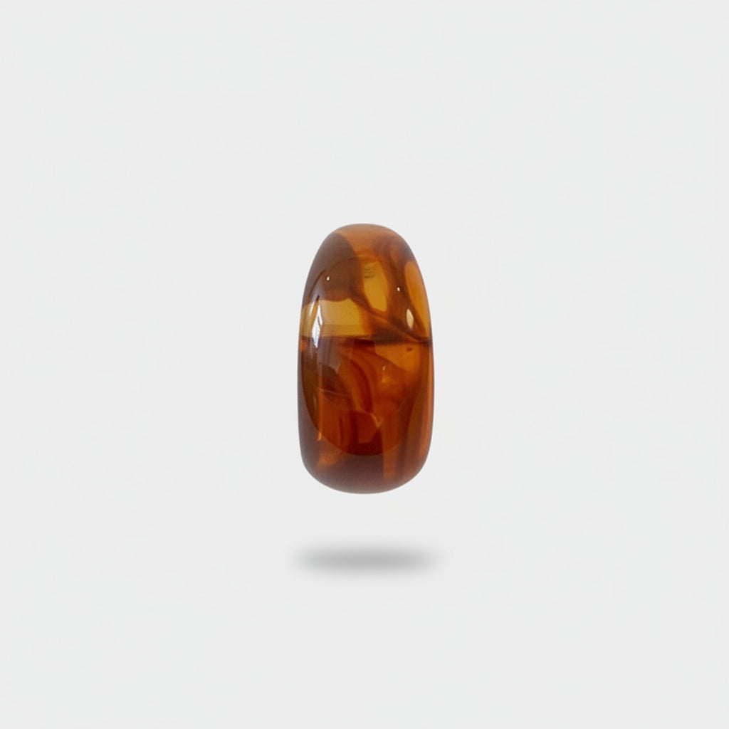 Amber Tortoiseshell Dome Resin Stud Earrings