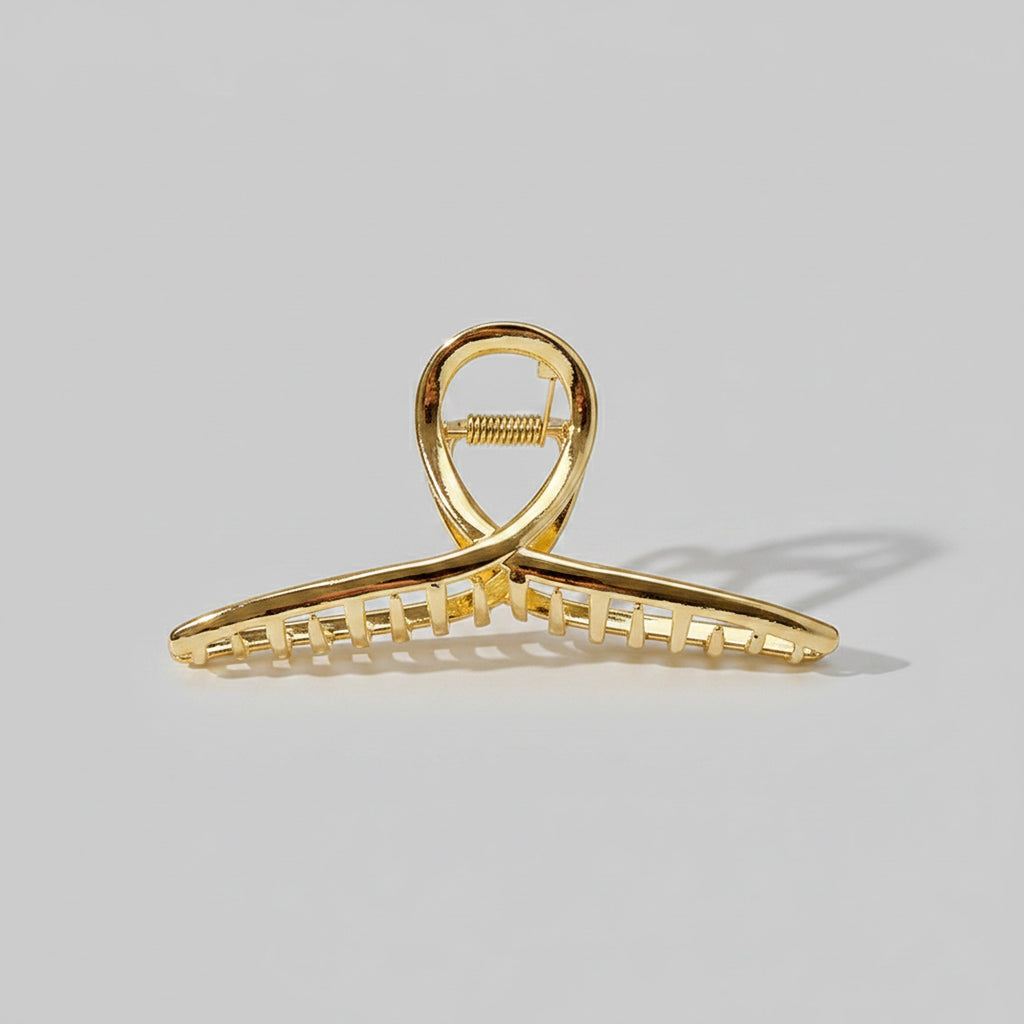 Gold Claw Hair Clip With Screw Detail
