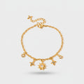 Gold Star Charm Bracelet With Crystals
