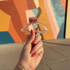 Rose Flower Hair Claw Clip Pink