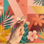 Pink Striped Daisy Flower Hair Claw