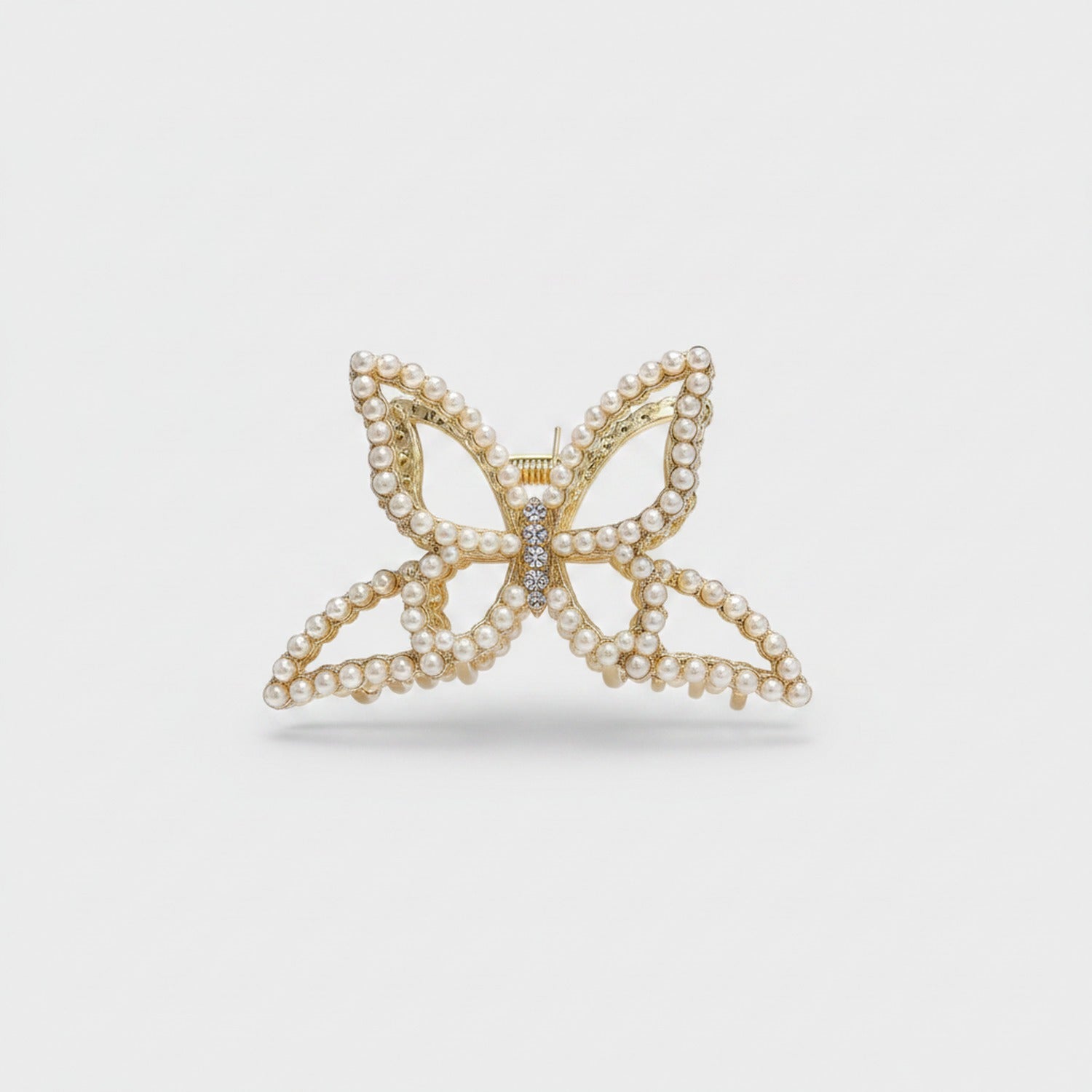 Pearl Butterfly Hair Claw Clip Gold