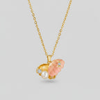Pearl And Butterfly Charm Gold Necklace