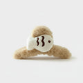 Beige Fluffy Sleeping Face Hair Claw