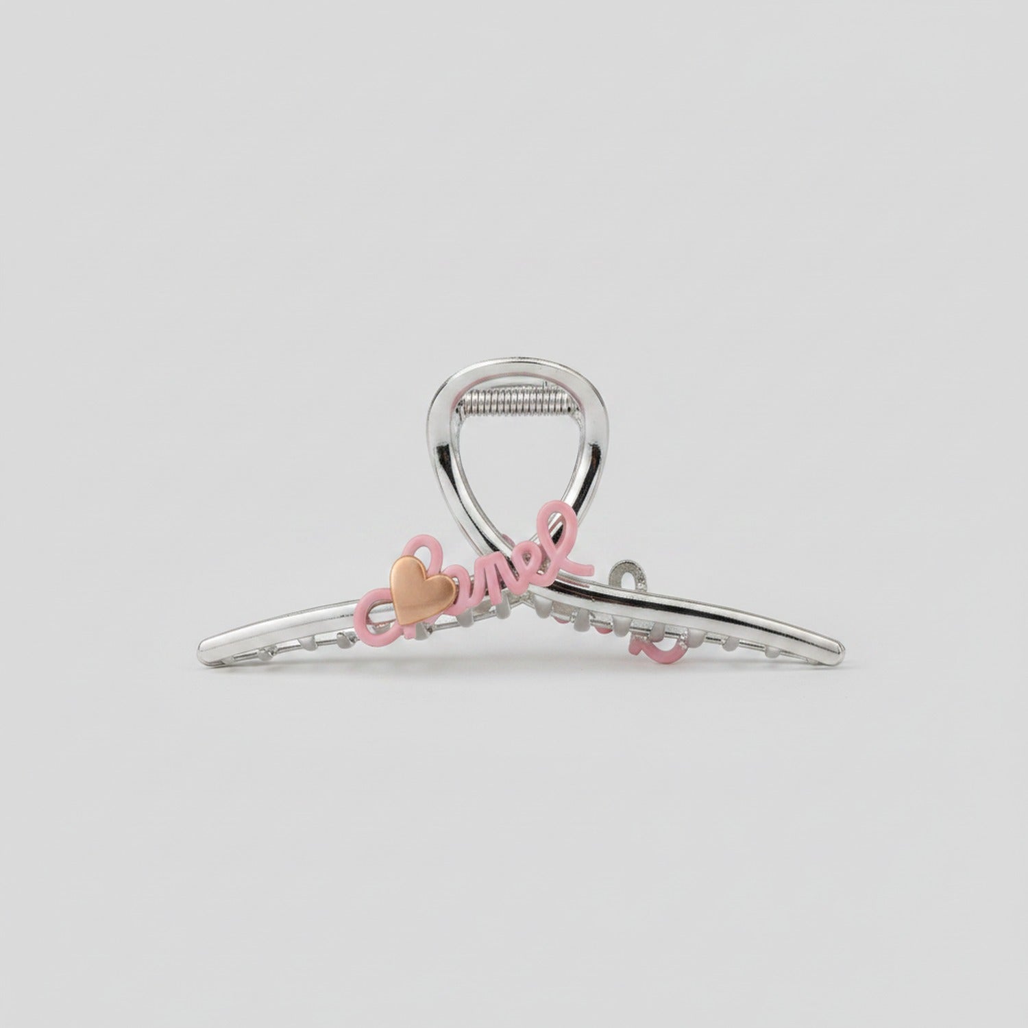 Black Hair Claw Clip With Pink Bows