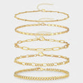 Gold Chain Bracelet Set Five Piece