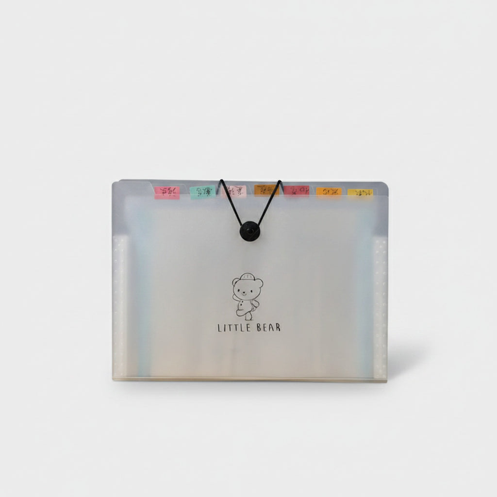 Little Bear Accordion File Organizer With Colorful Tabs