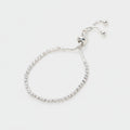 Cubic Zirconia Adjustable Tennis Bracelet - Silver White Diamond – jewelry (view 1)