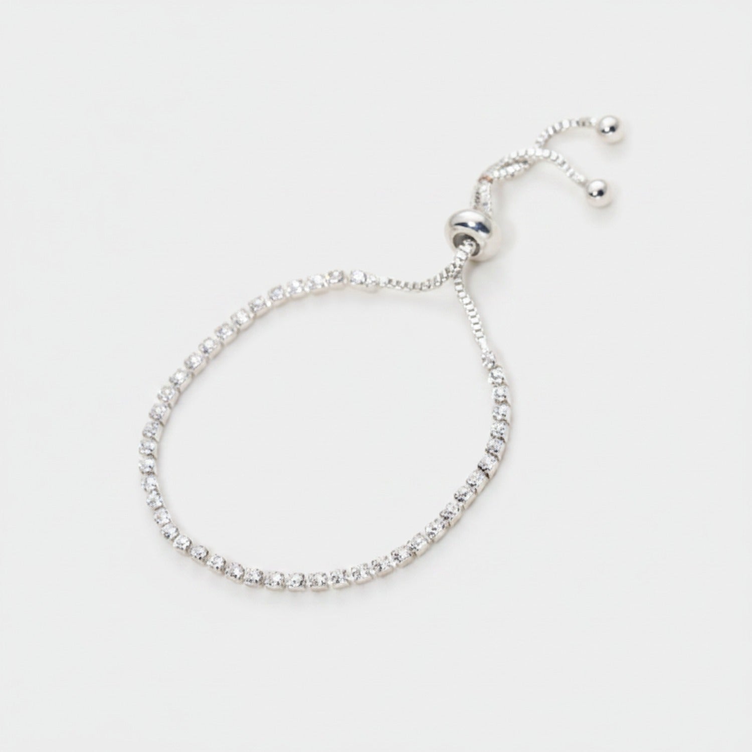 Gold Cubic Zirconia Adjustable Tennis Bracelet