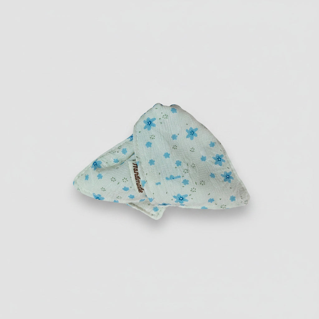 Blue Floral Fabric Hair Claw Clip