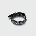 Black Leather Studded Spike Bracelet