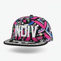 Neon Geometric Snapback Cap With Embroidered Logo