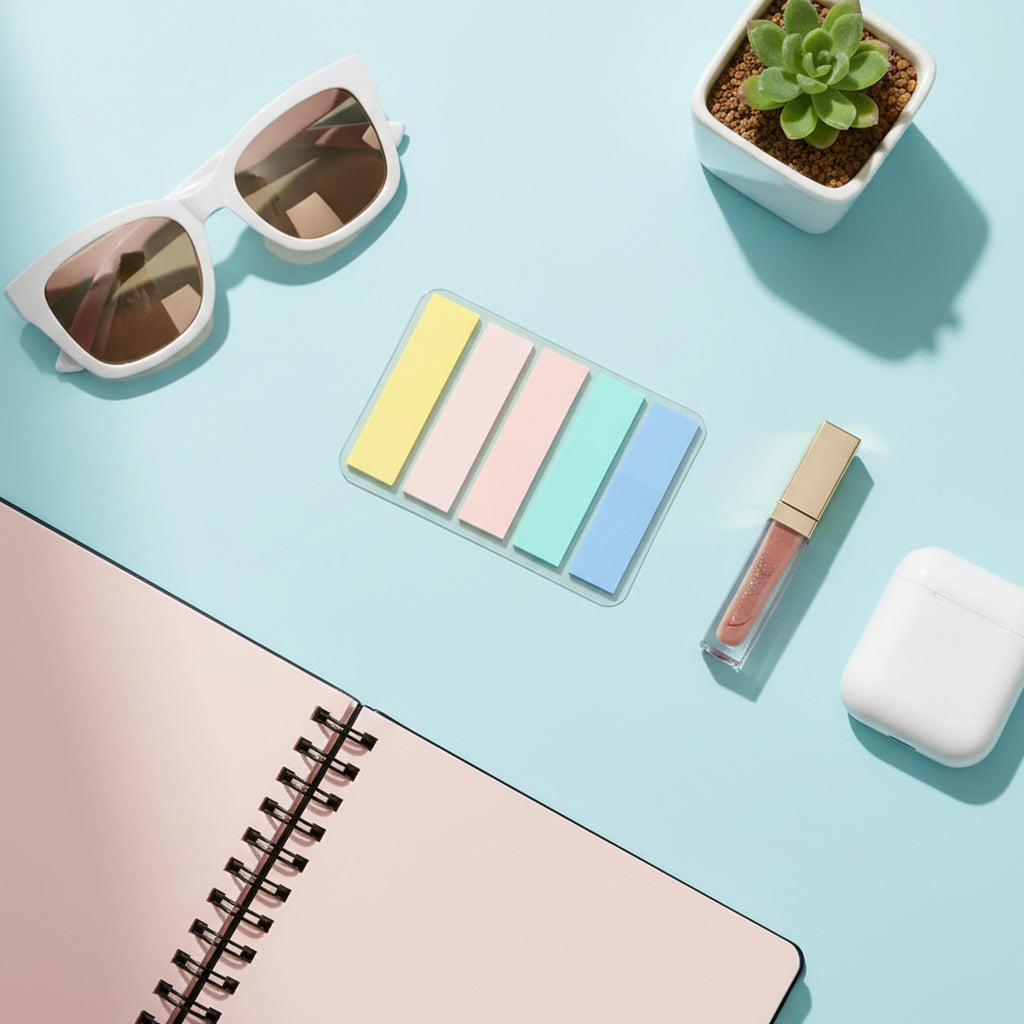 Pastel Sticky Note Organizer Tray Set
