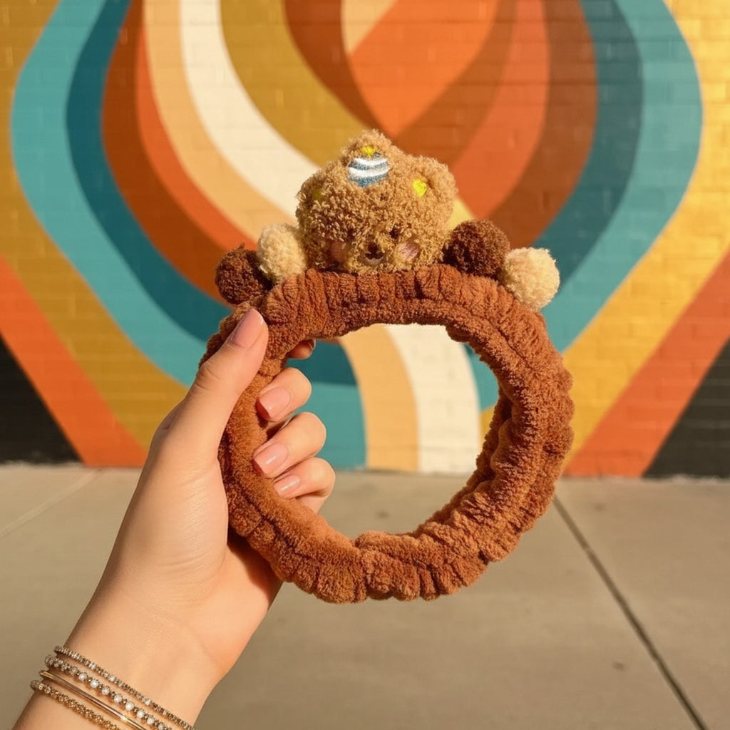 Teddy Bear Fuzzy Hairband With Charm