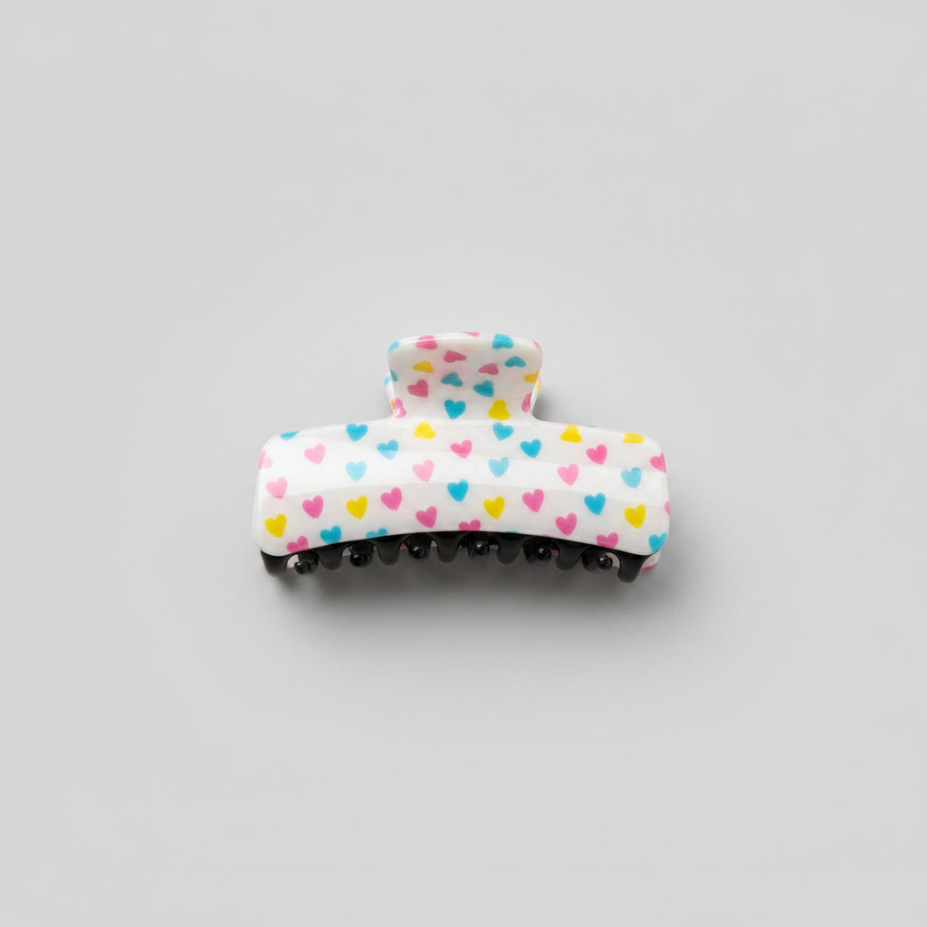 Colorful Heart Print Hair Claw Clip