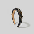 Black Velvet Butterfly Embellished Padded Headband