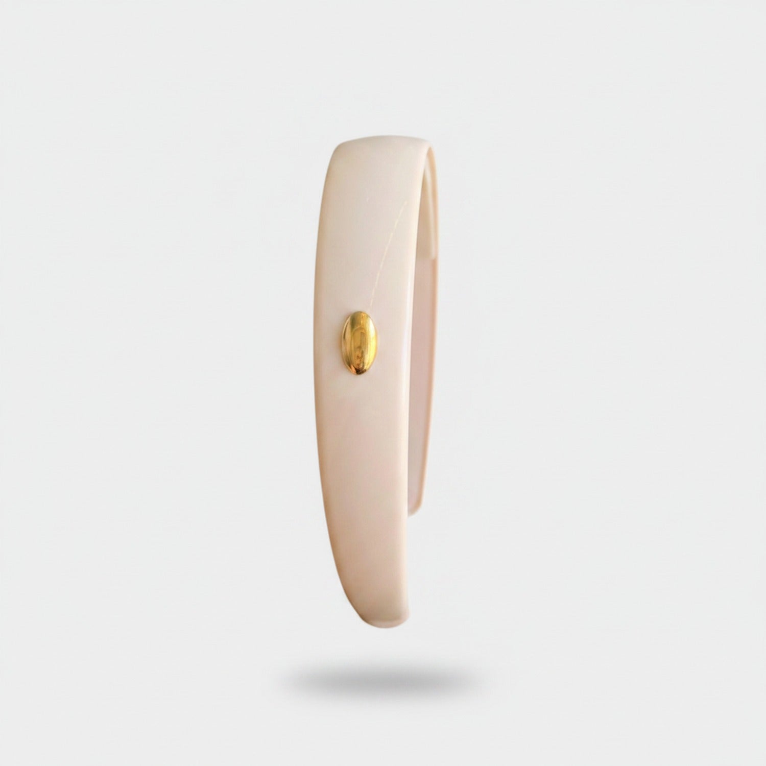 Cream Oval Gold Charm Padded Headband
