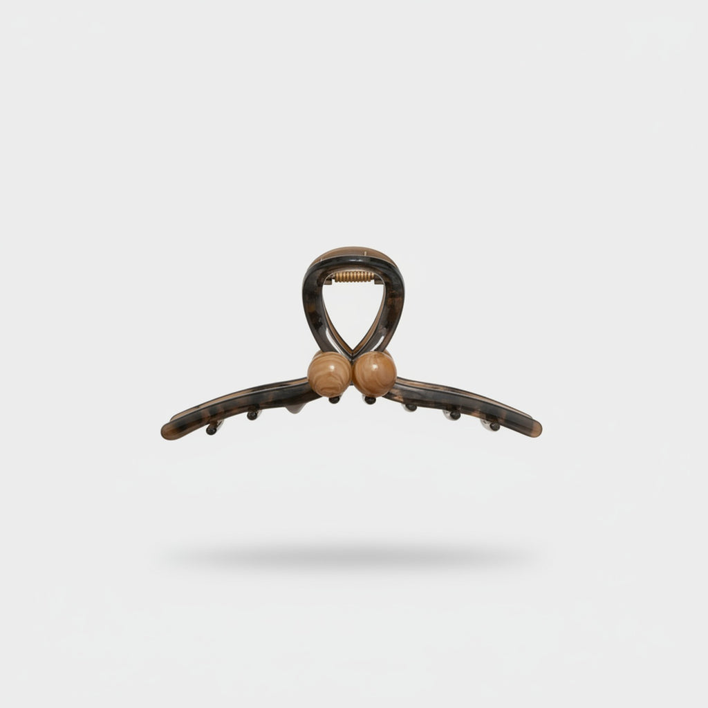 Wood Bead Hair Claw Clip Tortoiseshell