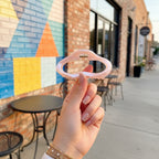 Wavy Pink Pearl Hair Claw Clip