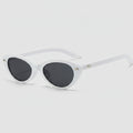 White Cat Eye Sunglasses With Gold Detail